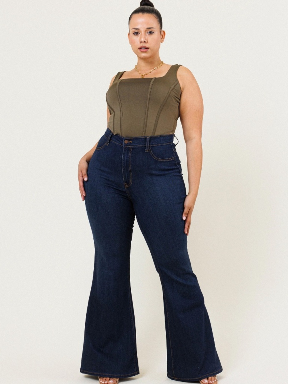 Plus Tall Bell Flare Jeans